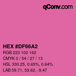 Color code: HEX #DF66A2 | qconv.com