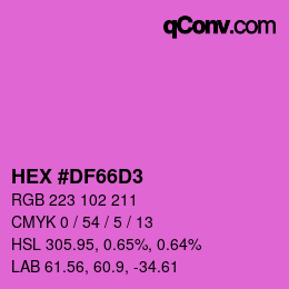Color code: HEX #DF66D3 | qconv.com