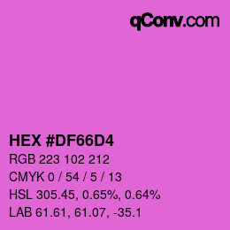 Color code: HEX #DF66D4 | qconv.com