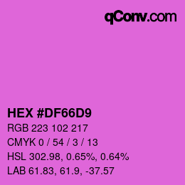 Color code: HEX #DF66D9 | qconv.com