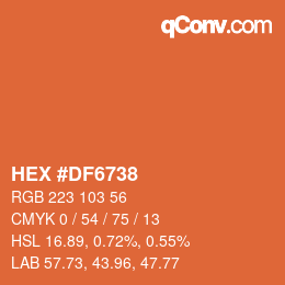 Color code: HEX #DF6738 | qconv.com
