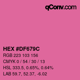 Color code: HEX #DF679C | qconv.com