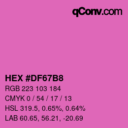 カラーコード: HEX #DF67B8 | qconv.com