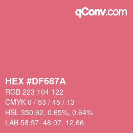 Color code: HEX #DF687A | qconv.com