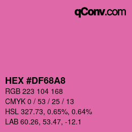 Color code: HEX #DF68A8 | qconv.com
