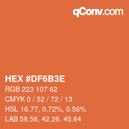 Farbcode: HEX #DF6B3E | qconv.com