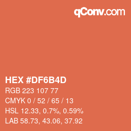 カラーコード: HEX #DF6B4D | qconv.com