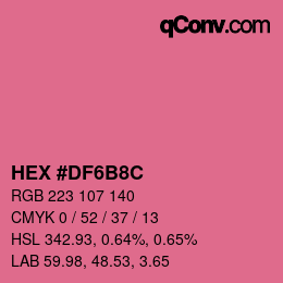 Farbcode: HEX #DF6B8C | qconv.com