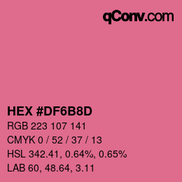 カラーコード: HEX #DF6B8D | qconv.com