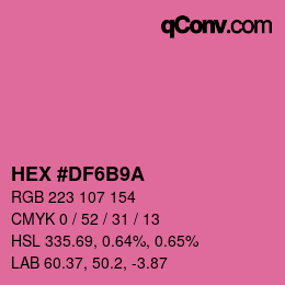 Color code: HEX #DF6B9A | qconv.com