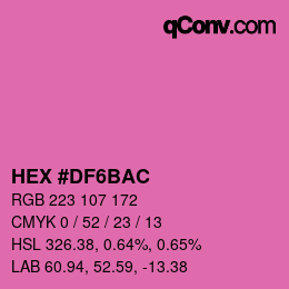 Color code: HEX #DF6BAC | qconv.com