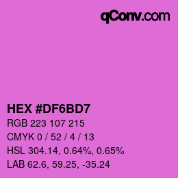 Color code: HEX #DF6BD7 | qconv.com