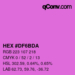 カラーコード: HEX #DF6BDA | qconv.com