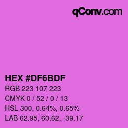 Color code: HEX #DF6BDF | qconv.com