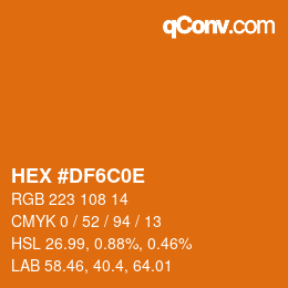 Color code: HEX #DF6C0E | qconv.com
