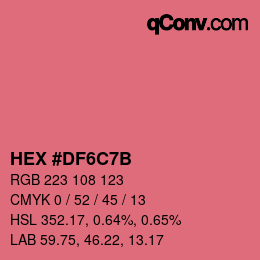 Color code: HEX #DF6C7B | qconv.com