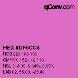 カラーコード: HEX #DF6CC4 | qconv.com