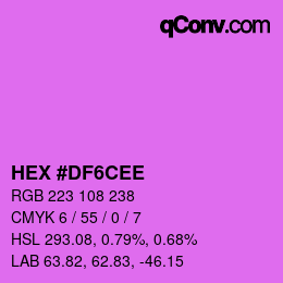 Color code: HEX #DF6CEE | qconv.com