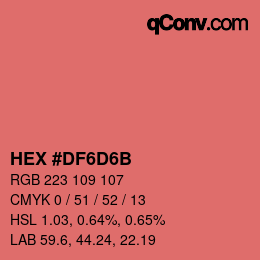 Color code: HEX #DF6D6B | qconv.com