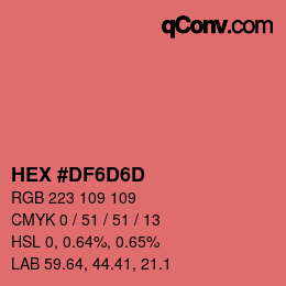Color code: HEX #DF6D6D | qconv.com