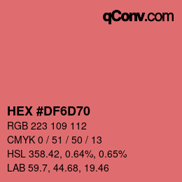 Color code: HEX #DF6D70 | qconv.com