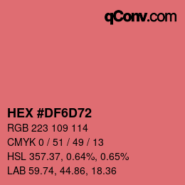 Color code: HEX #DF6D72 | qconv.com