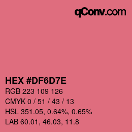 Color code: HEX #DF6D7E | qconv.com