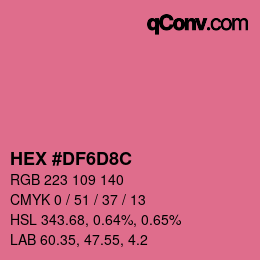 Color code: HEX #DF6D8C | qconv.com