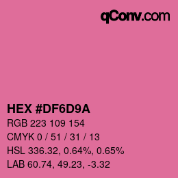 Color code: HEX #DF6D9A | qconv.com