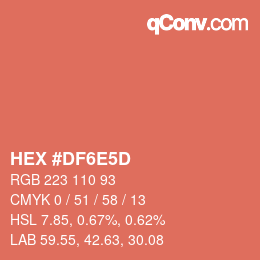 カラーコード: HEX #DF6E5D | qconv.com