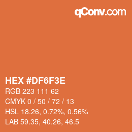 Color code: HEX #DF6F3E | qconv.com