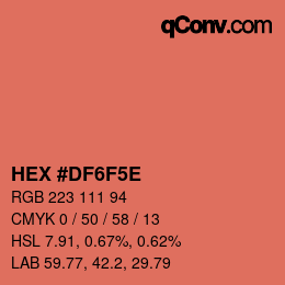 カラーコード: HEX #DF6F5E | qconv.com