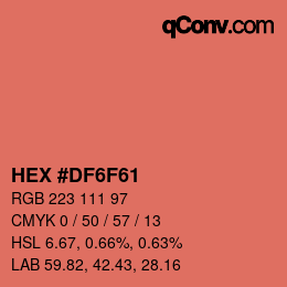 Color code: HEX #DF6F61 | qconv.com