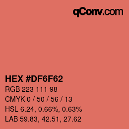 Color code: HEX #DF6F62 | qconv.com