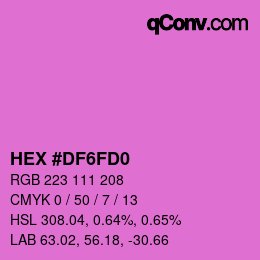 颜色代码: HEX #DF6FD0 | qconv.com