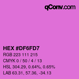 Color code: HEX #DF6FD7 | qconv.com