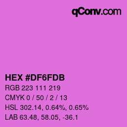 カラーコード: HEX #DF6FDB | qconv.com