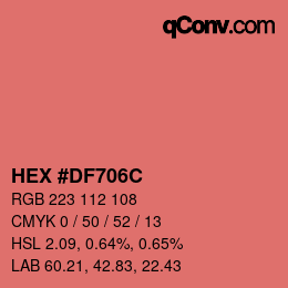 Color code: HEX #DF706C | qconv.com