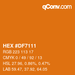 Color code: HEX #DF7111 | qconv.com