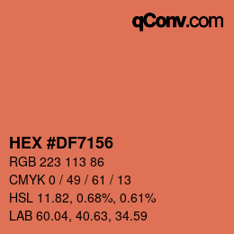 Code couleur: HEX #DF7156 | qconv.com
