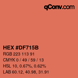 Color code: HEX #DF715B | qconv.com