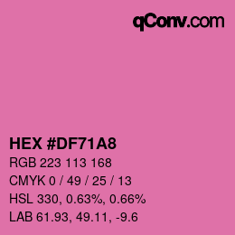 カラーコード: HEX #DF71A8 | qconv.com