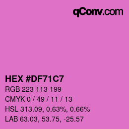 Color code: HEX #DF71C7 | qconv.com