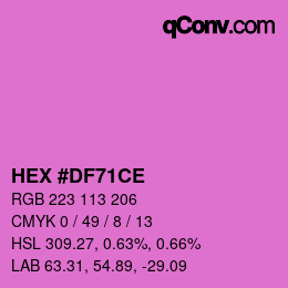 Color code: HEX #DF71CE | qconv.com