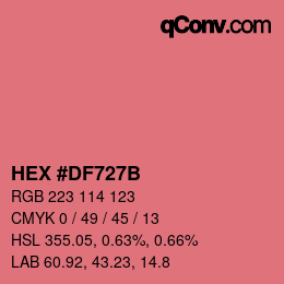 Color code: HEX #DF727B | qconv.com