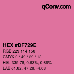 Color code: HEX #DF729E | qconv.com