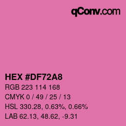 颜色代码: HEX #DF72A8 | qconv.com