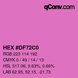 Farbcode: HEX #DF72C0 | qconv.com