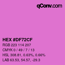 カラーコード: HEX #DF72CF | qconv.com