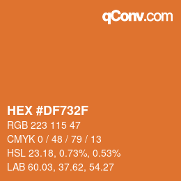 Color code: HEX #DF732F | qconv.com